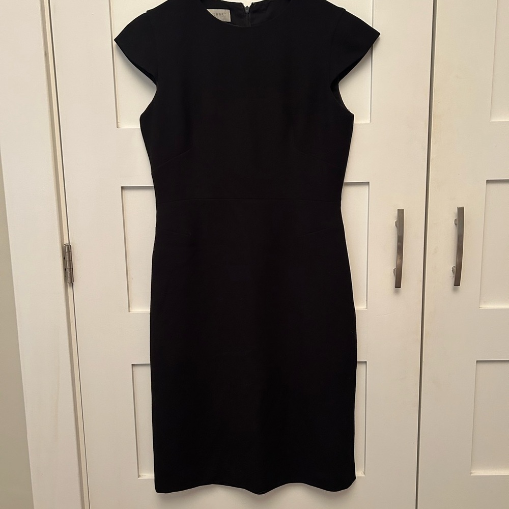 Hobbs London Black Sheath Dress with  Cap Sleeves